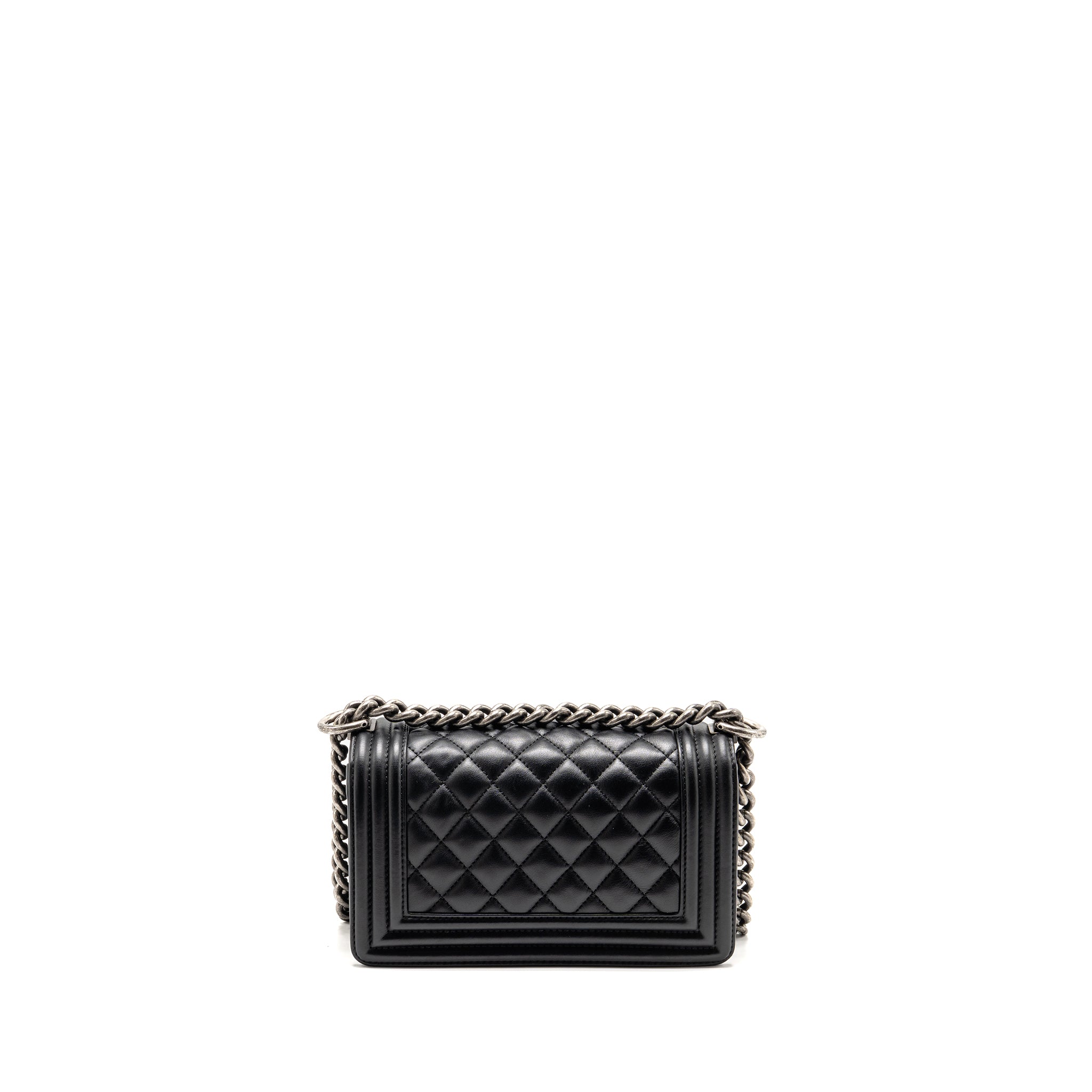CHANEL SMALL BOY BAG CALFSKIN BLACK SHW