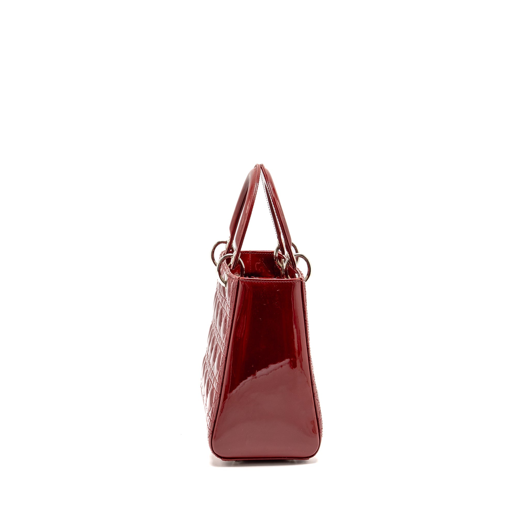 DIOR MEDIUM LADY DIOR PATENT RED SHW
