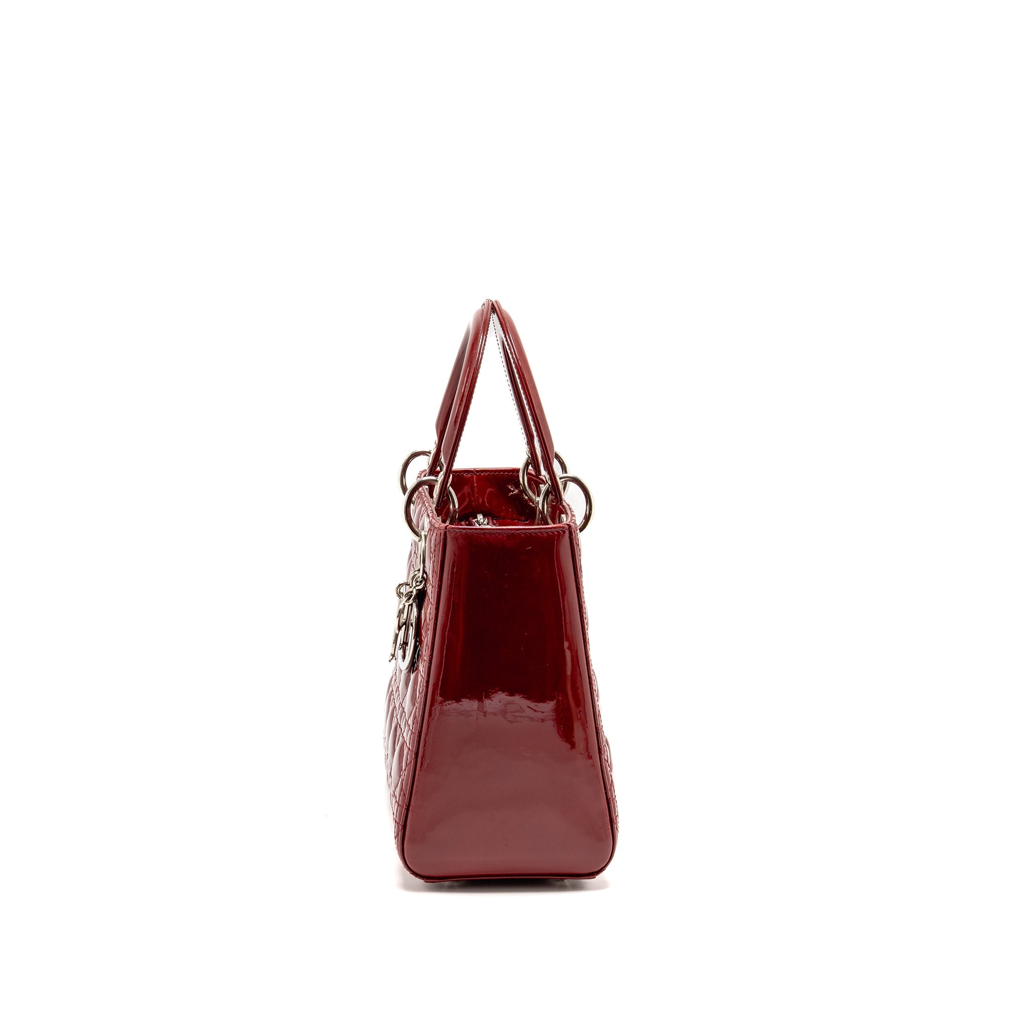 DIOR MEDIUM LADY DIOR PATENT RED SHW