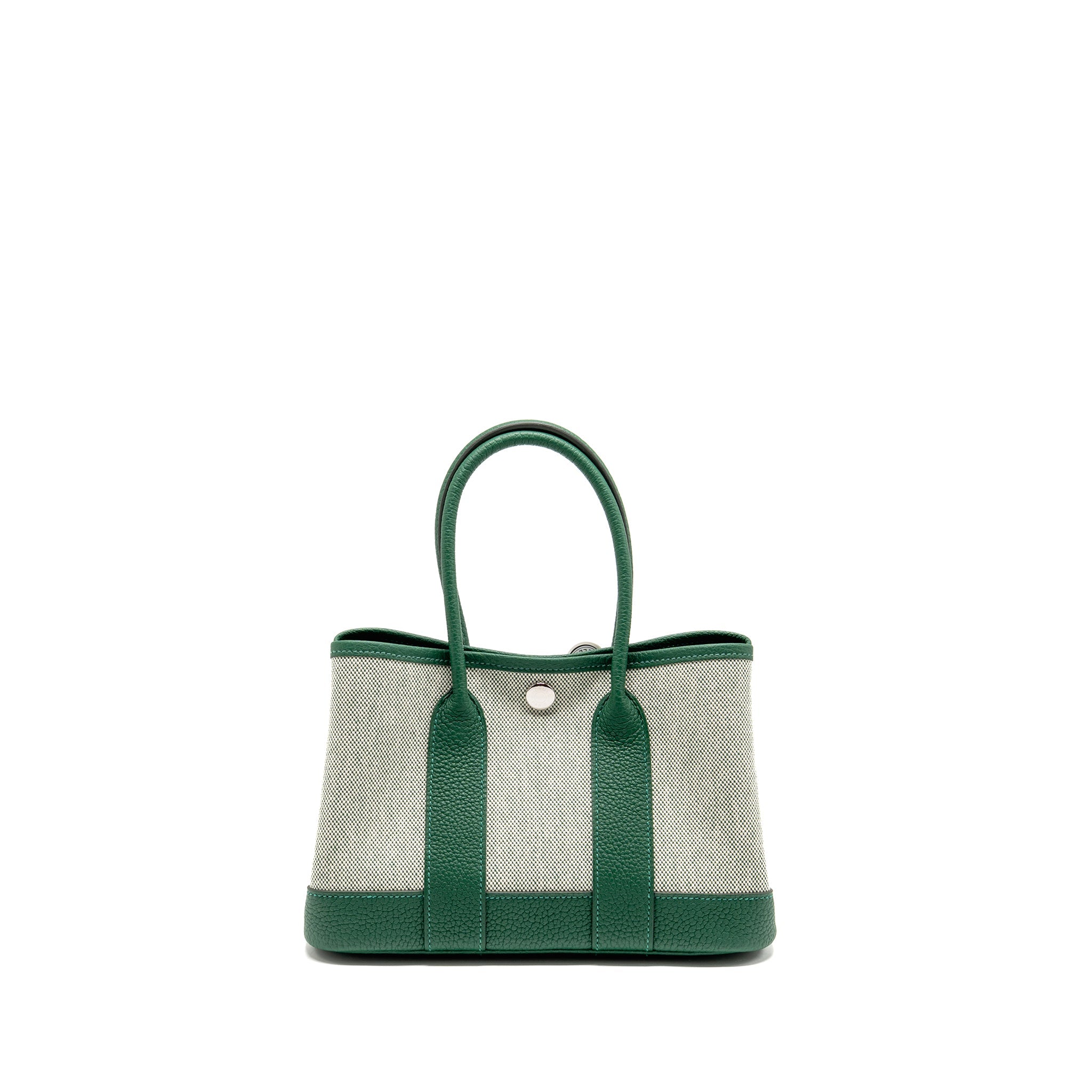 HERMES NEO GARDEN PARTY 23 CANVAS/NEGONDA ECRU/VERT MOYEN SHW