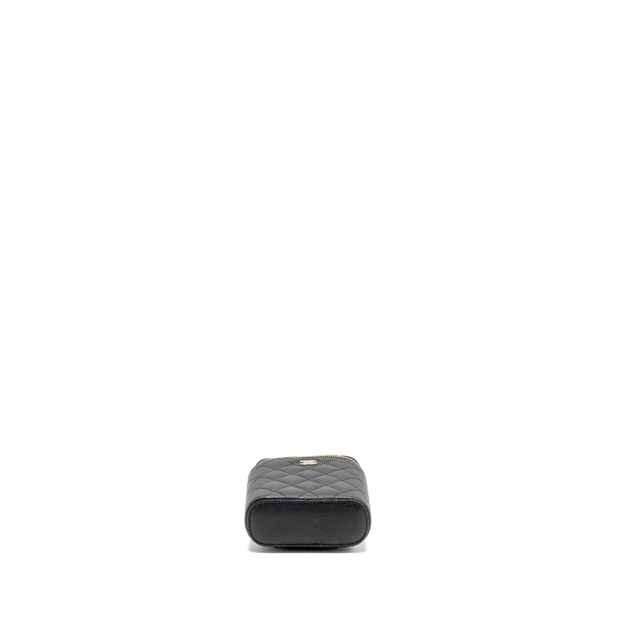 CHANEL MINI VANITY CASE WITH CHAIN CAVIAR BLACK LGHW(MICROCHIP)