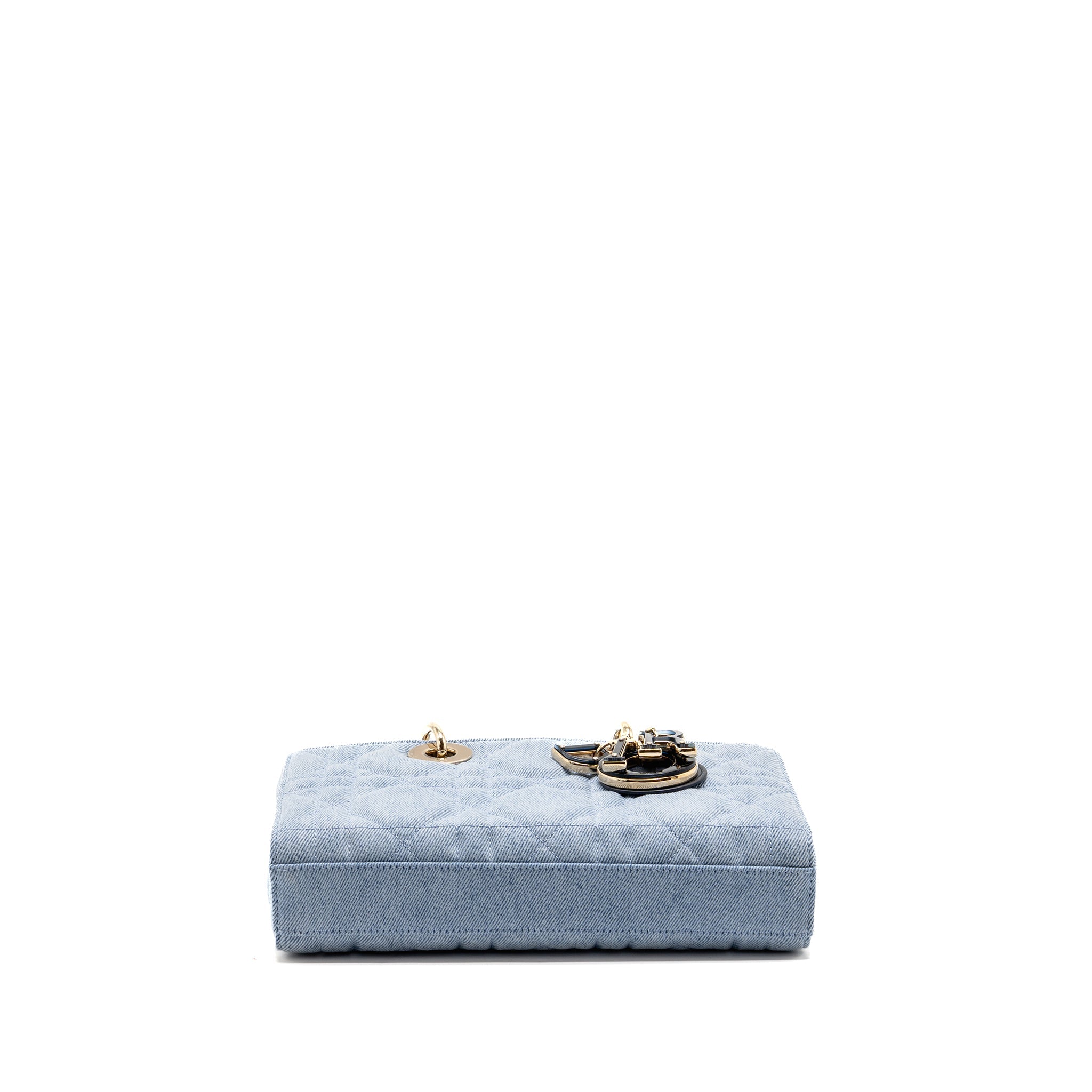 DIOR MEDIUM LADY D-JOY BAG DENIM BLUE LGHW