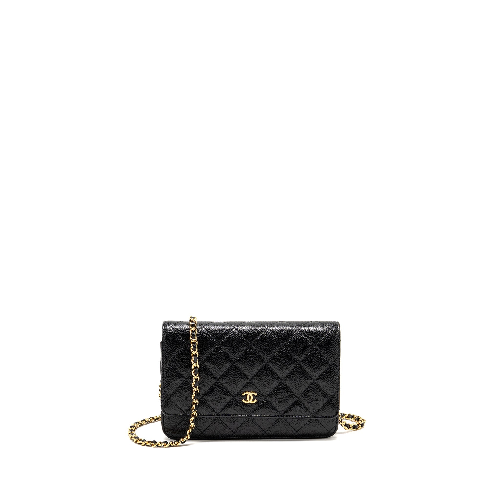 CHANEL CLASSIC WALLET ON CHAIN CAVIAR BLACK GHW
