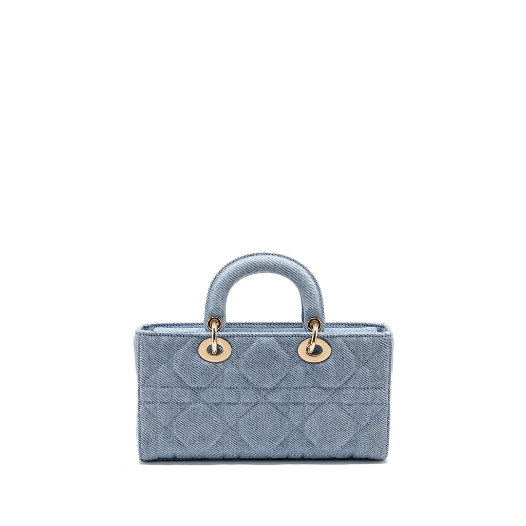 DIOR MEDIUM LADY D-JOY BAG DENIM BLUE LGHW