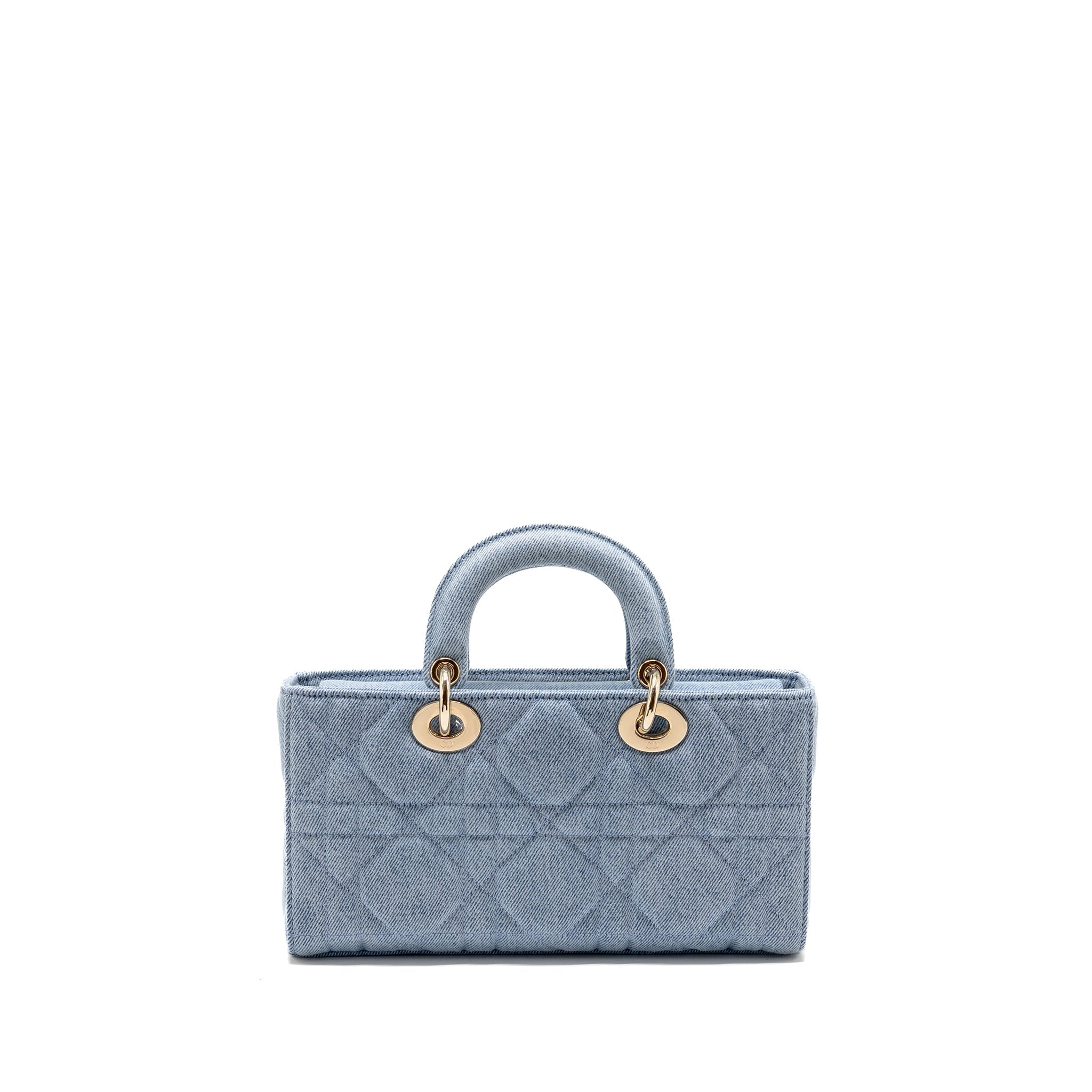 DIOR MEDIUM LADY D-JOY BAG DENIM BLUE LGHW