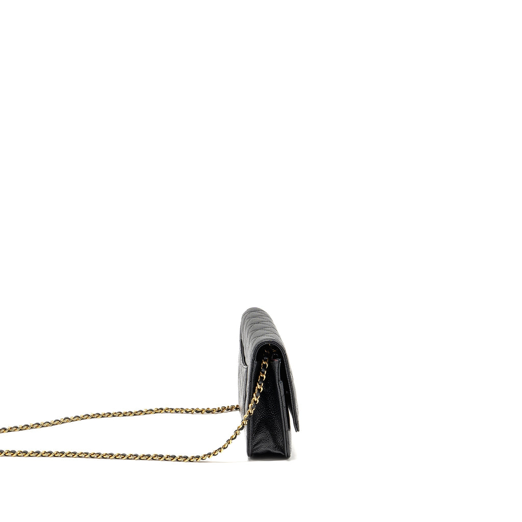 CHANEL CLASSIC WALLET ON CHAIN CAVIAR BLACK GHW