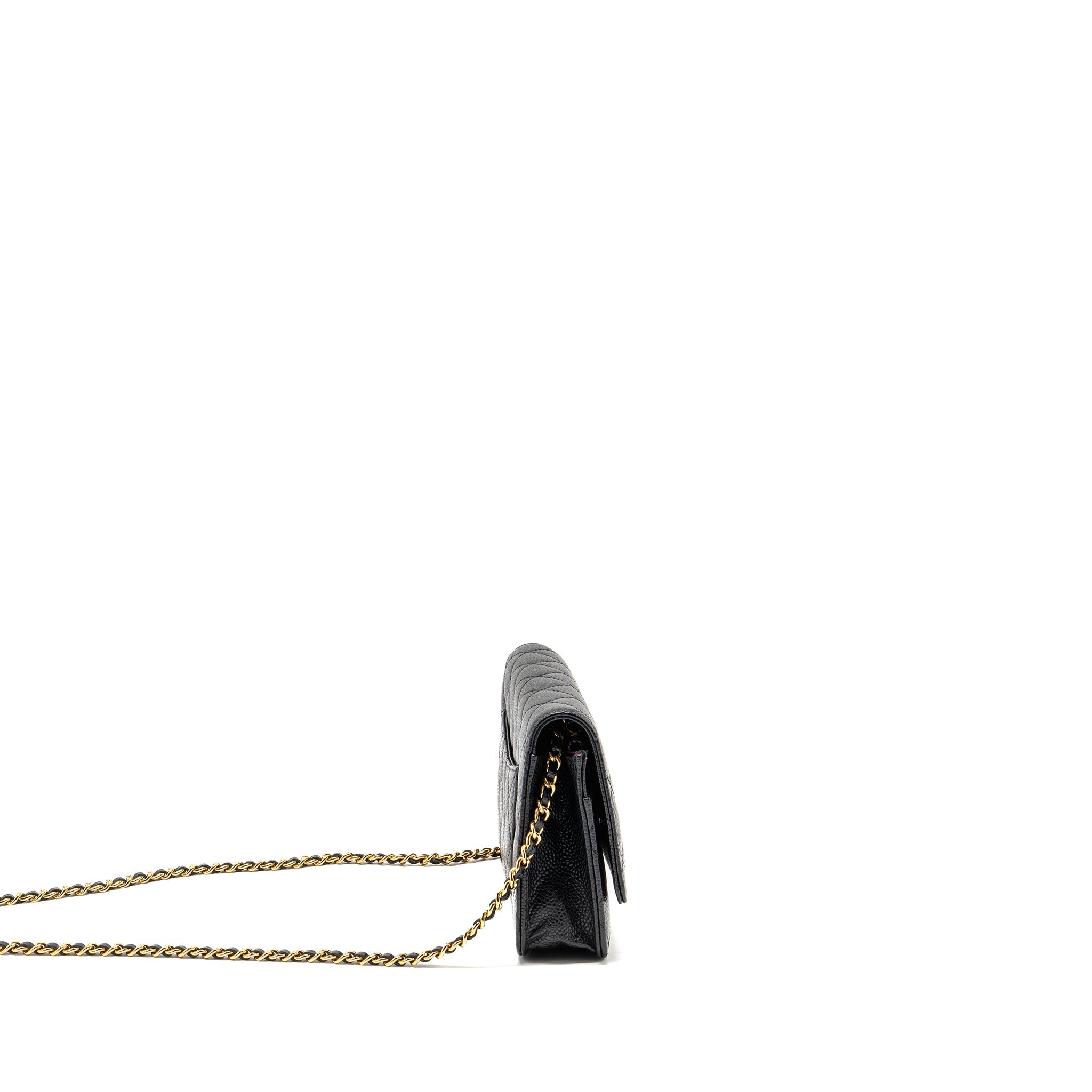 CHANEL CLASSIC WALLET ON CHAIN CAVIAR BLACK GHW