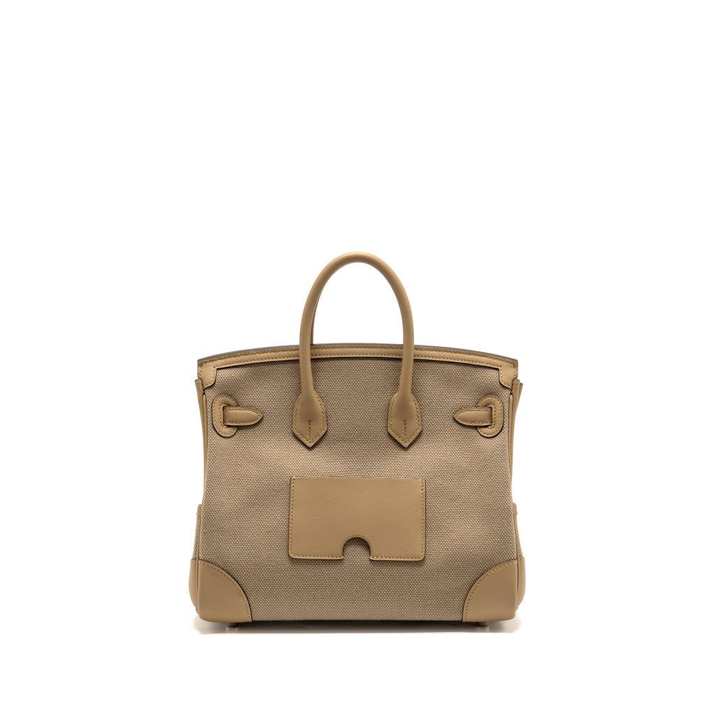 HERMES BIRKIN 25 CARGO TOILE GOELAND/SWIFT BEIGE MARFA/POUSSIERE SHW