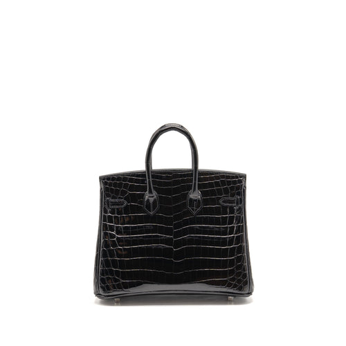 HERMES BIRKIN 25 CROCODILE NILOTICUS BLACK SHW