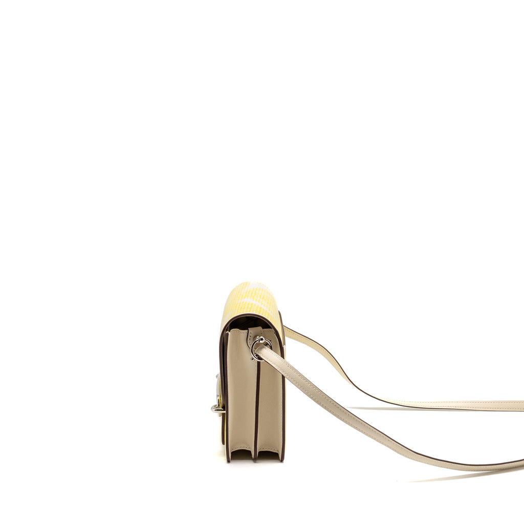 HERMES MINI ROULIS LIMITED EDITION CIRCUIT 24 FAUBOURG SWIFT NATA/LIME/JAUNE BOURGEON/JAUNE POUSSIN SHW