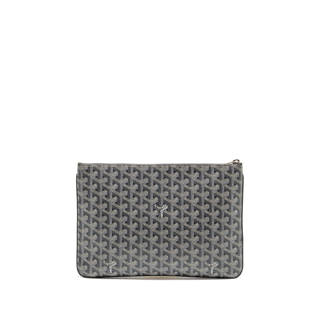 GOYARD SENAT MM POUCH GOYARDINE CANVAS GREY SHW