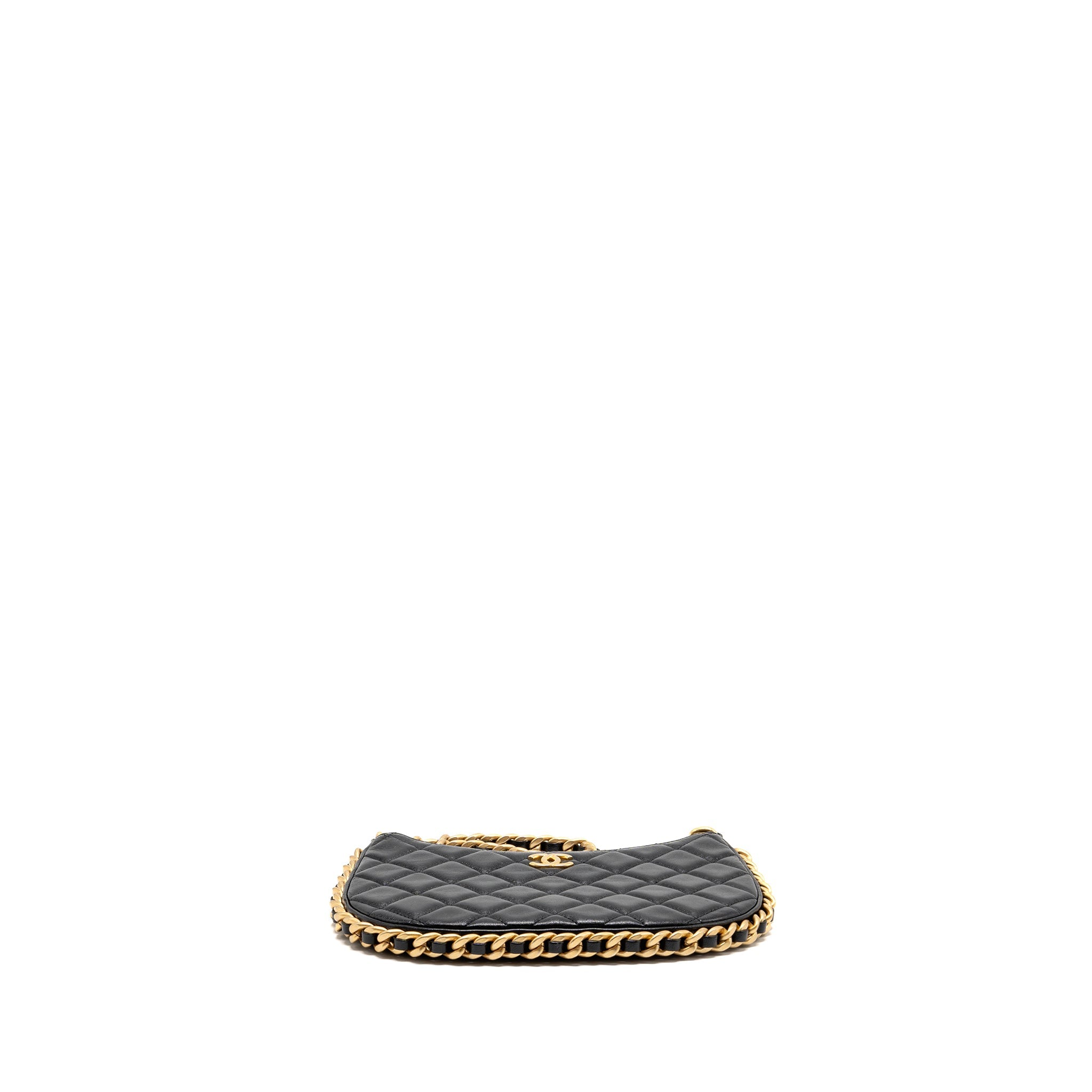 CHANEL 23B ROUND HOBO SHOULDER BAG LAMBSKIN BLACK GHW (MICROCHIP)