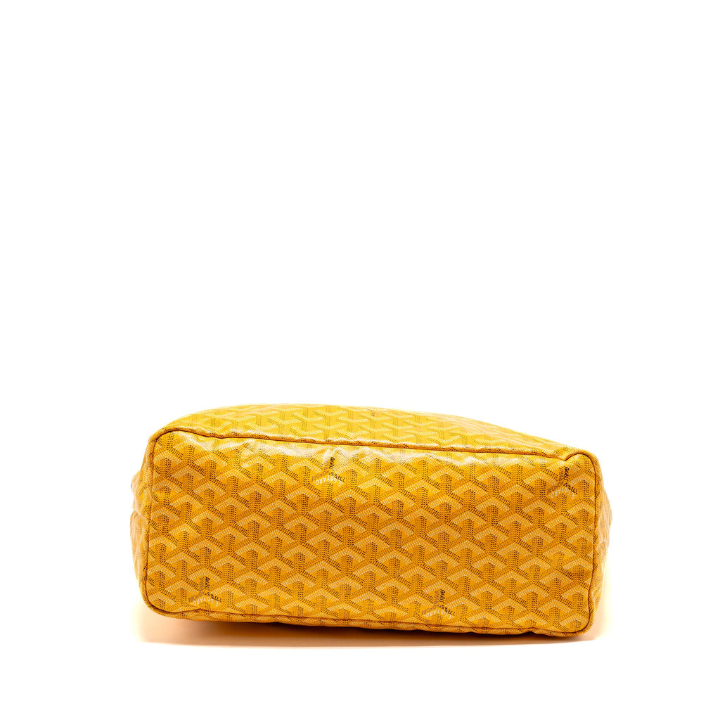 GOYARD SAINT LOUIS PM TOTE BAG GOYARDINE CANVAS/CALFSKIN LEATHER YELLOW SHW