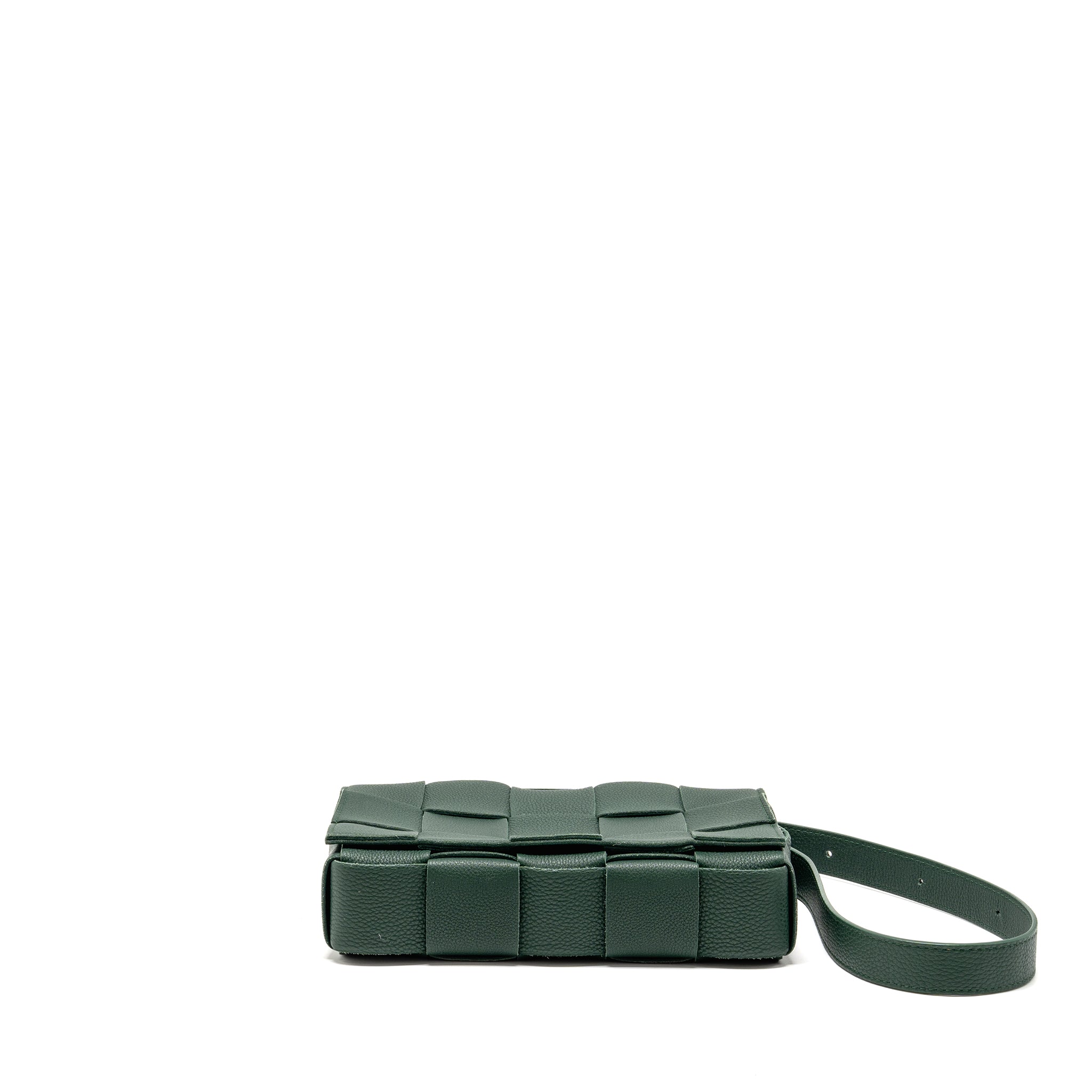 BOTTEGA VENETA SMALL CASSETTE BAG CHARM STRAP LIMITED EDITION CALFSKIN GREEN GHW