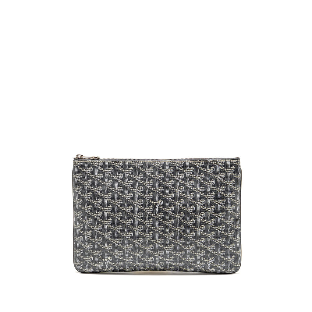 GOYARD SENAT MM POUCH GOYARDINE CANVAS GREY SHW