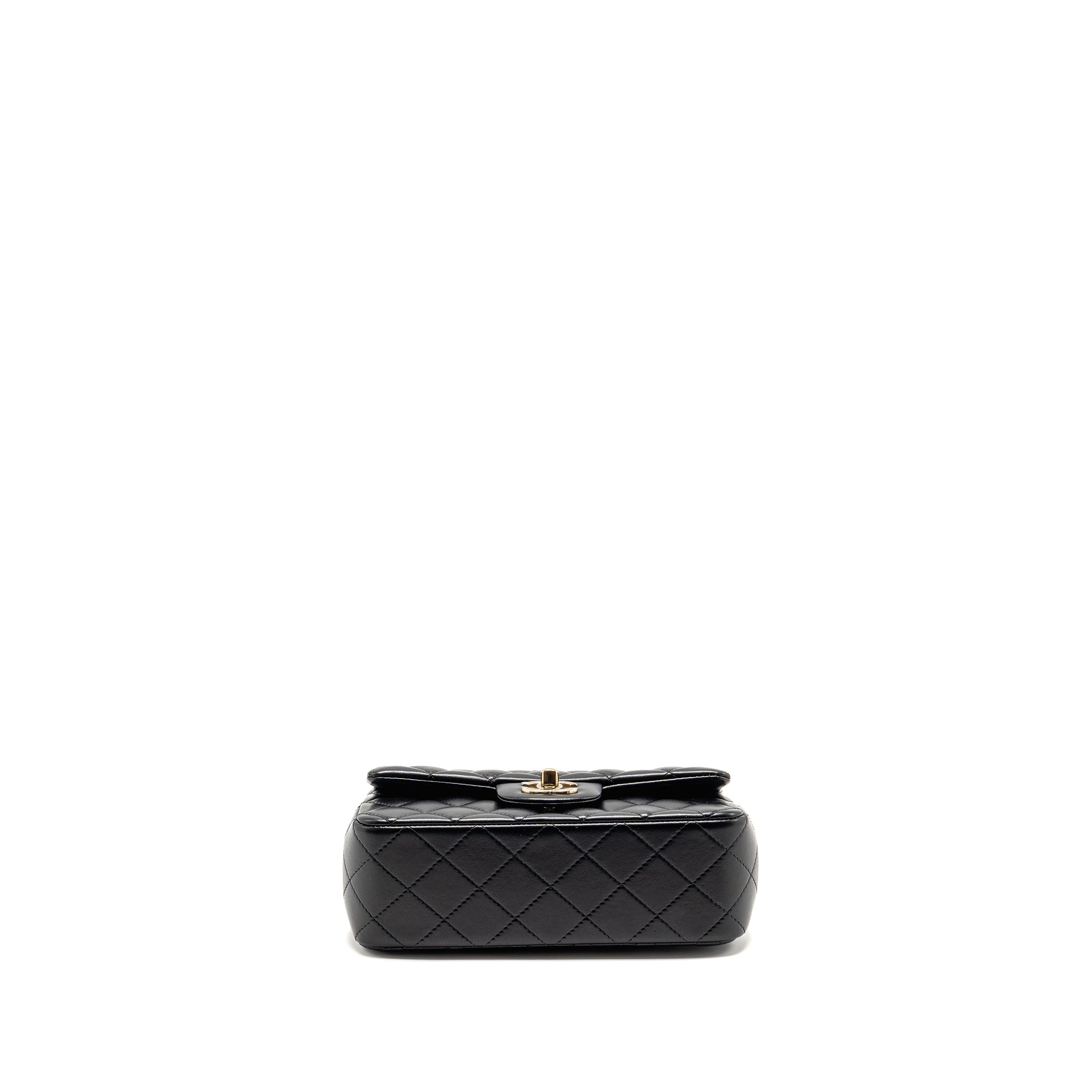 CHANEL TOP HANDLE MINI RECTANGULAR LAMBSKIN BLACK LGHW (MICROCHIP)