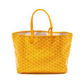 GOYARD SAINT LOUIS PM TOTE BAG GOYARDINE CANVAS/CALFSKIN LEATHER YELLOW SHW