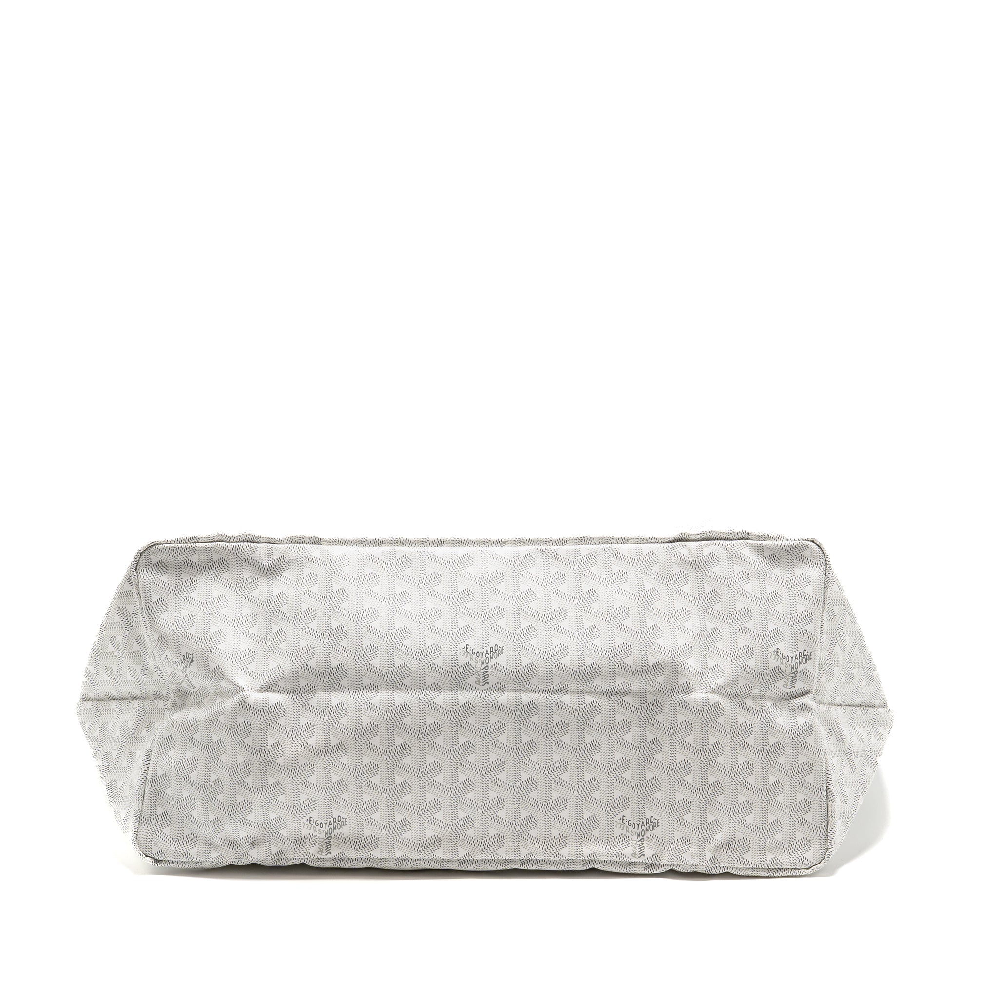 GOYARD SAINT LOUIS TOTE GM BAG GOYARDINE CANVAS/CALFSKIN LEATHER WHITE SHW