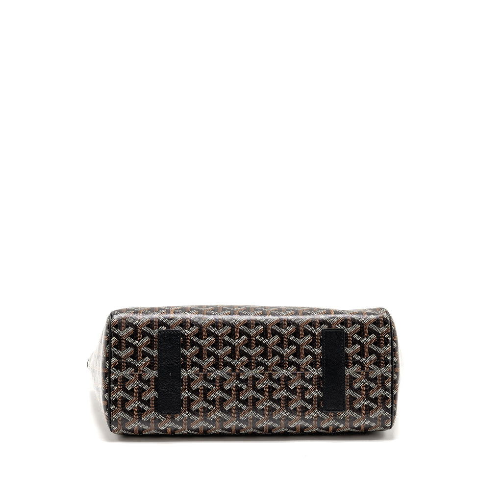 GOYARD ROUETTE TOTE BAG GOYARDLINE CANVAS/CALFSKIN BLACK SHW