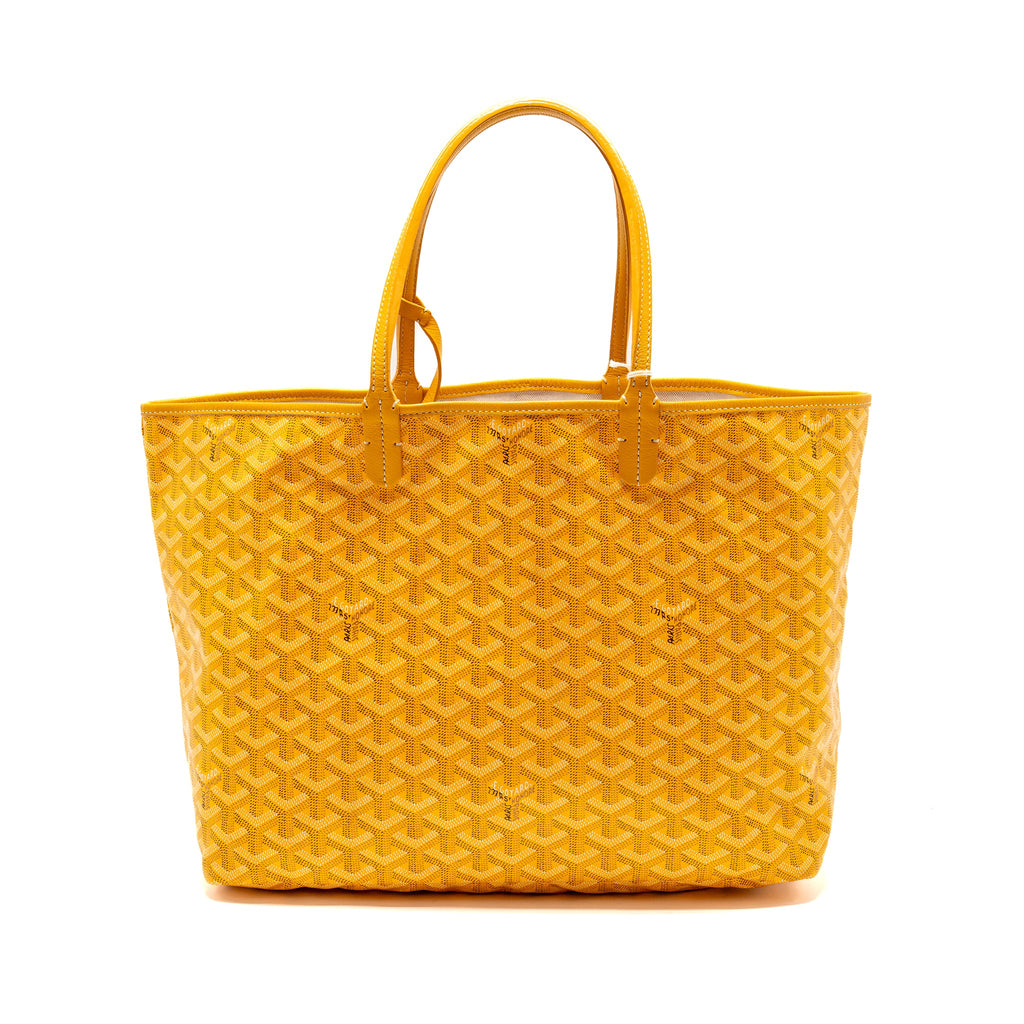 GOYARD SAINT LOUIS PM TOTE BAG GOYARDINE CANVAS/CALFSKIN LEATHER YELLOW SHW
