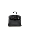 HERMES BIRKIN 25 SPECIAL ORDER TOGO BLACK/WHITE STITCHING BRUSHED SHW