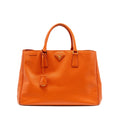 PRADA LARGE SAFFIANO TOTE BAG LEATHER ORANGE GHW
