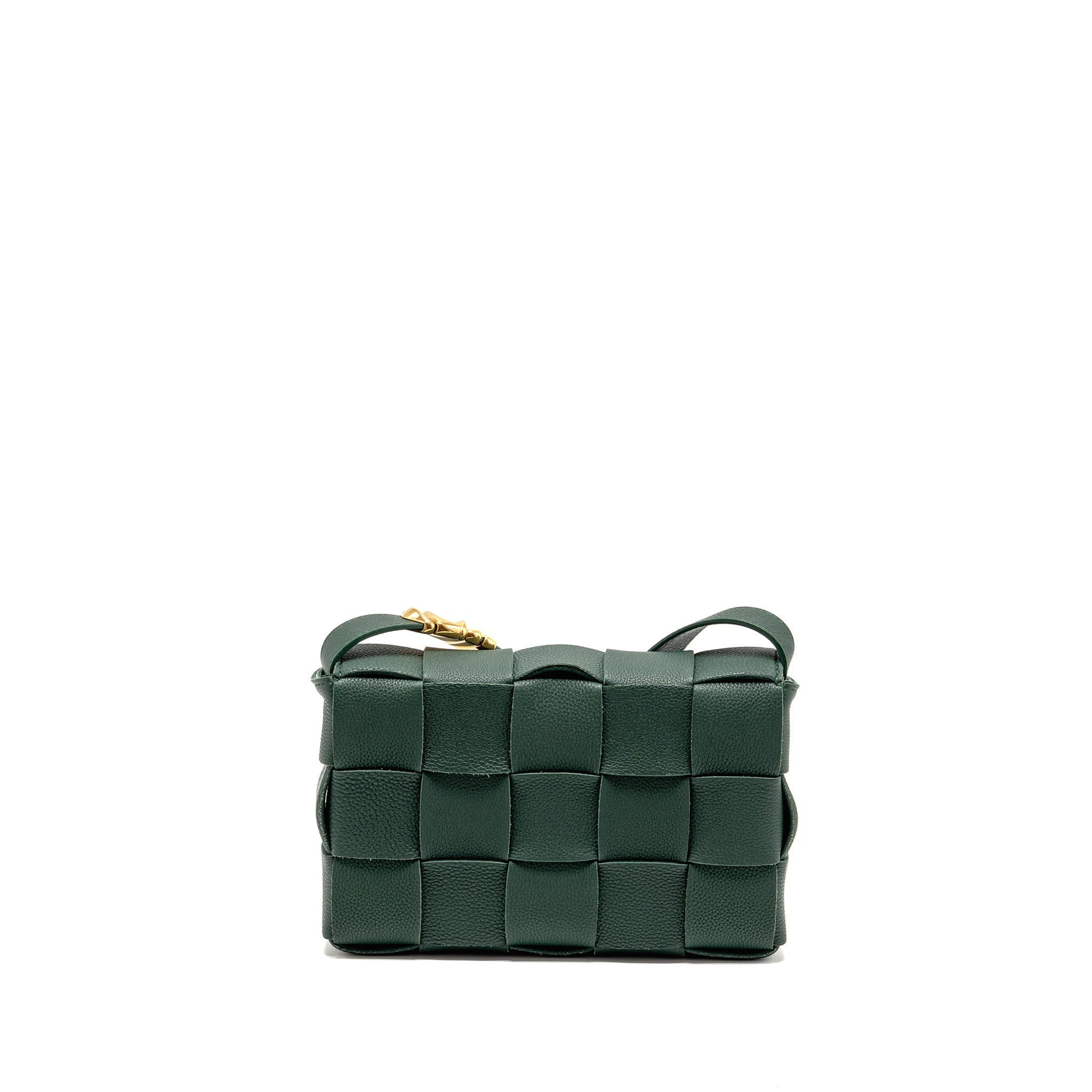 BOTTEGA VENETA SMALL CASSETTE BAG CHARM STRAP LIMITED EDITION CALFSKIN GREEN GHW