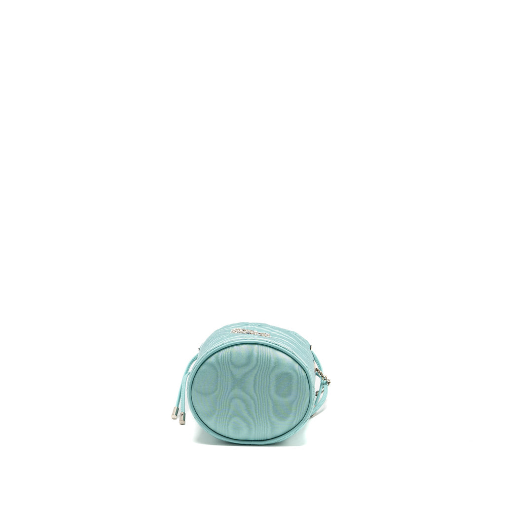 GUCCI GG MARMONT SILK BUCKET CRYSTAL CHAIN BAG FABRIC/ CRYSTAL LIGHT BLUE SHW