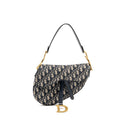 DIOR MEDIUM SADDLE BAG BLUE OBLIQUE CANVAS/CALFSKIN GHW