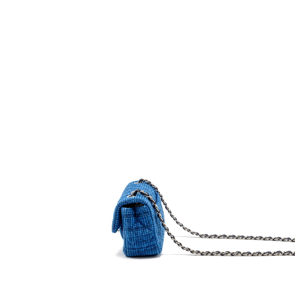 CHANEL MINI RECTANGULAR TWEED BLUE SHW