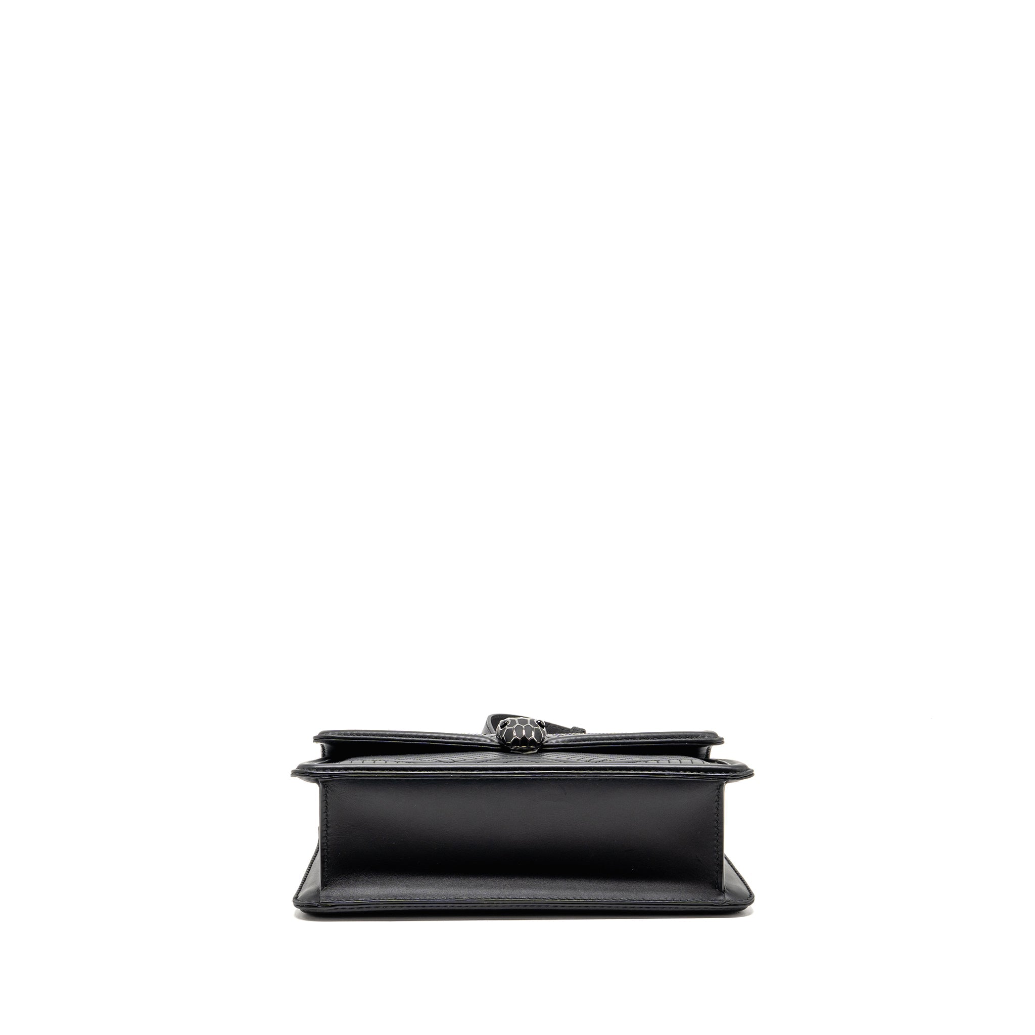 BVLGARI SERPENTI FOREVER FLAP BAG CALFSKIN BLACK RUTHENIUM HARDWARE