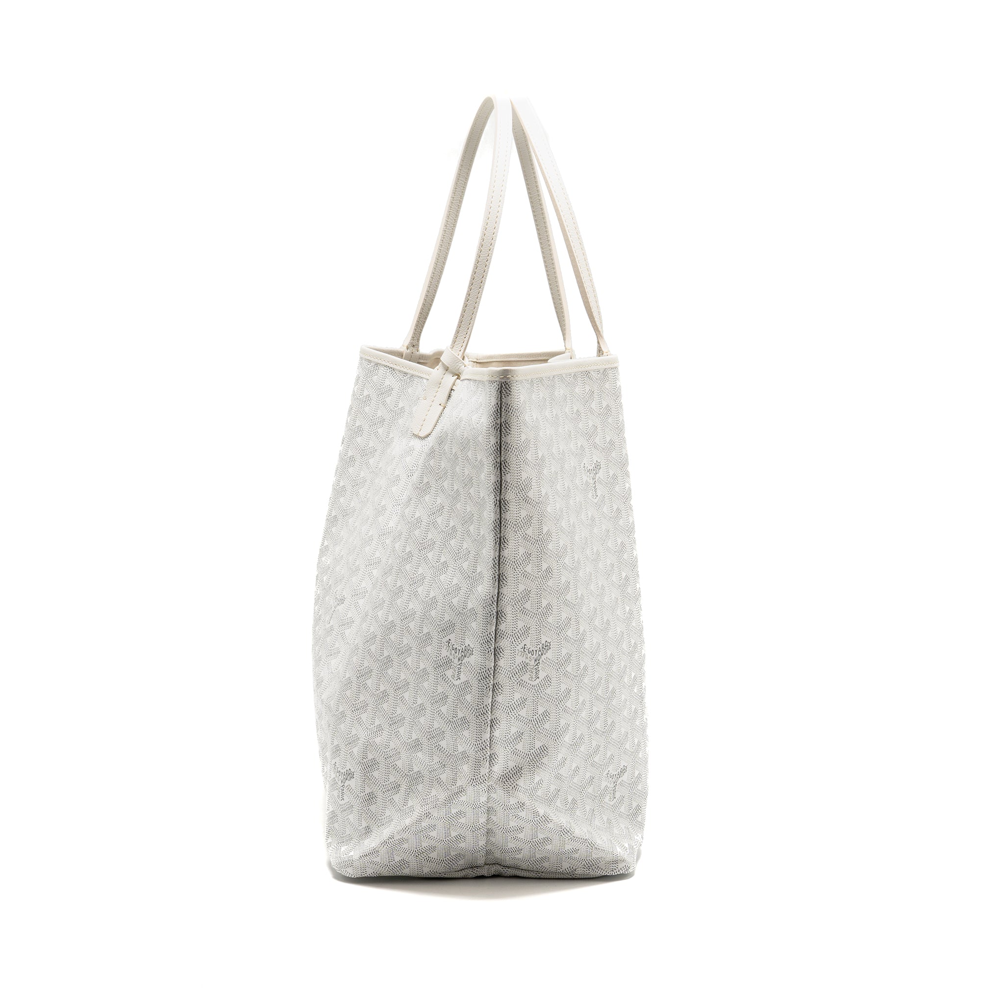 GOYARD SAINT LOUIS TOTE GM BAG GOYARDINE CANVAS/CALFSKIN LEATHER WHITE SHW