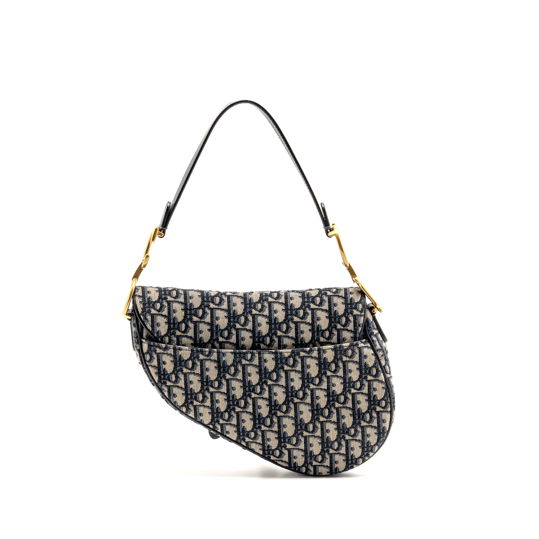 DIOR MEDIUM SADDLE BAG BLUE OBLIQUE CANVAS/CALFSKIN GHW