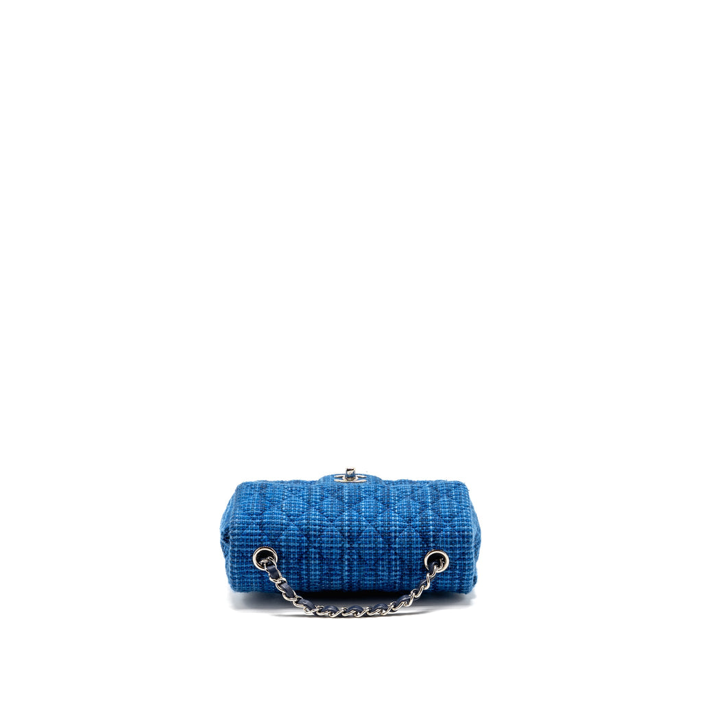 CHANEL MINI RECTANGULAR TWEED BLUE SHW