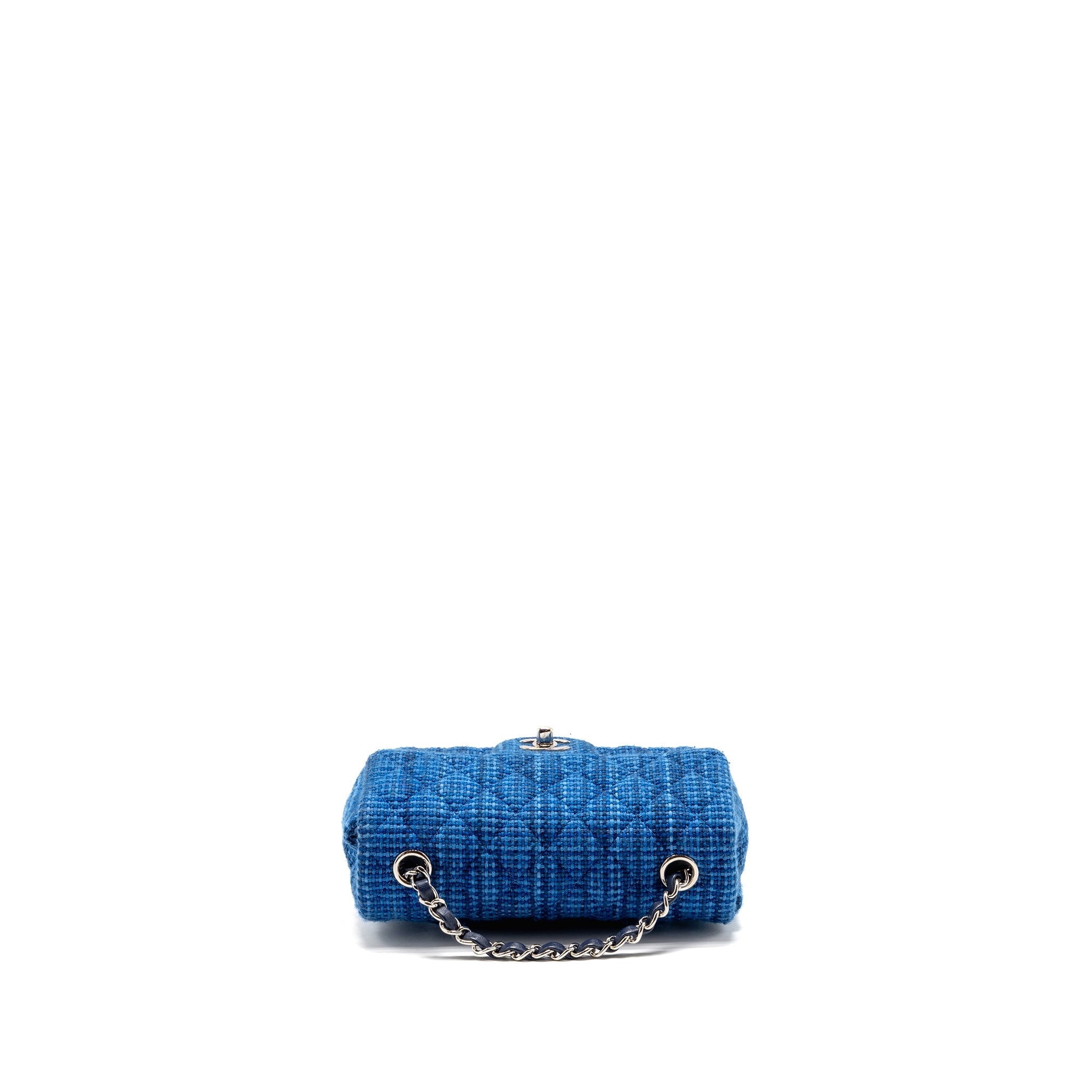 CHANEL MINI RECTANGULAR TWEED BLUE SHW