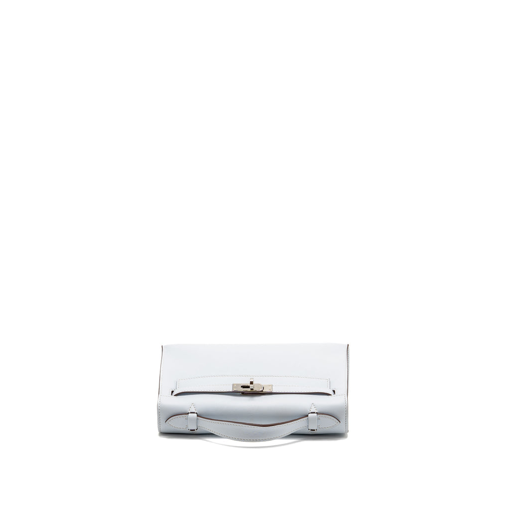 HERMES KELLY POCHETTE SWIFT BLEU BRUME SHW