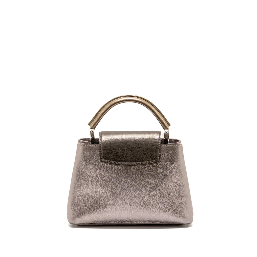 LOUIS VUITTON CAPUCINES BB TAURILLON METALLIC LILAC/DARK SILVER/GOLD SHW