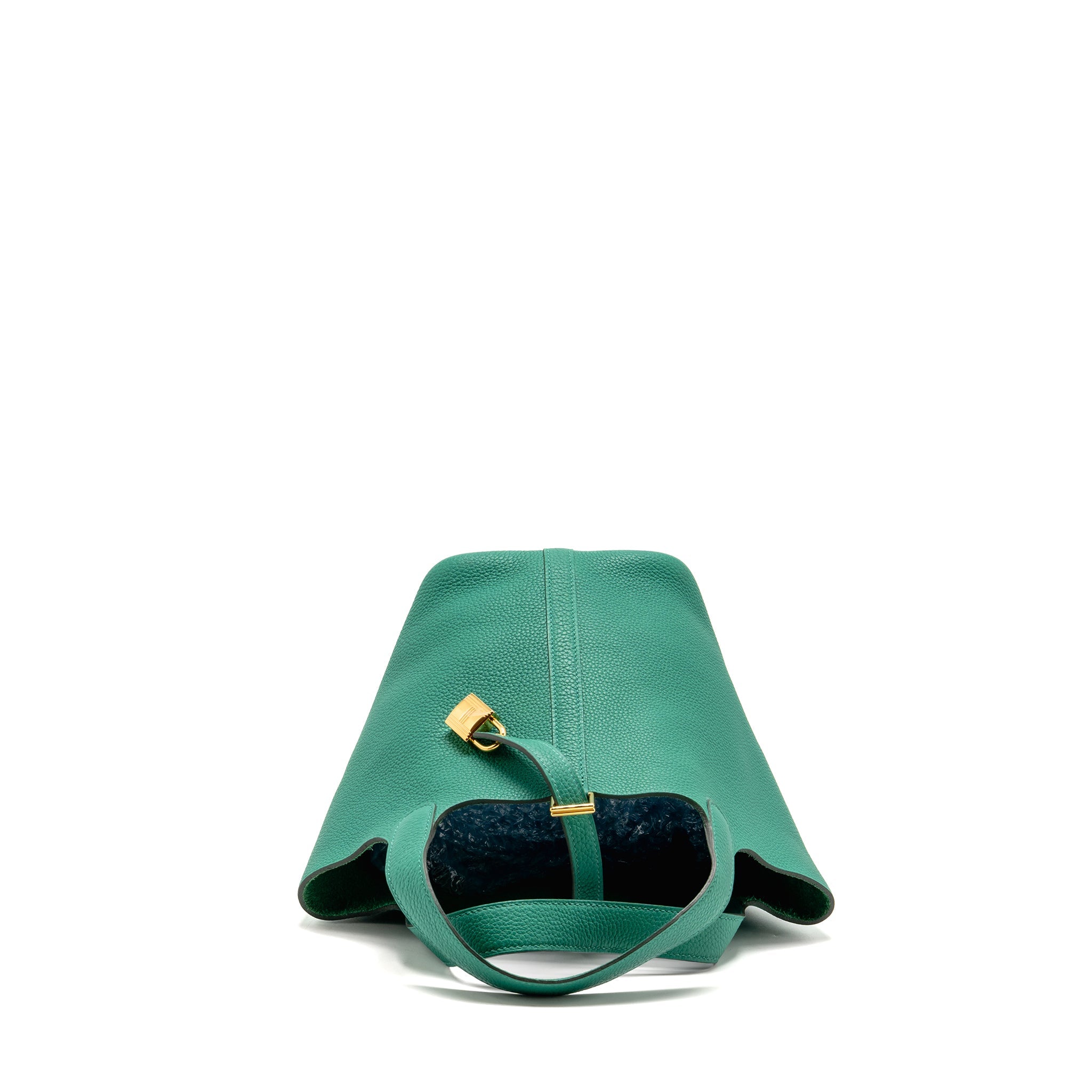 HERMES PICOTIN 18 LOCK BAG TAURILLON MAURICE VERT JADE GHW
