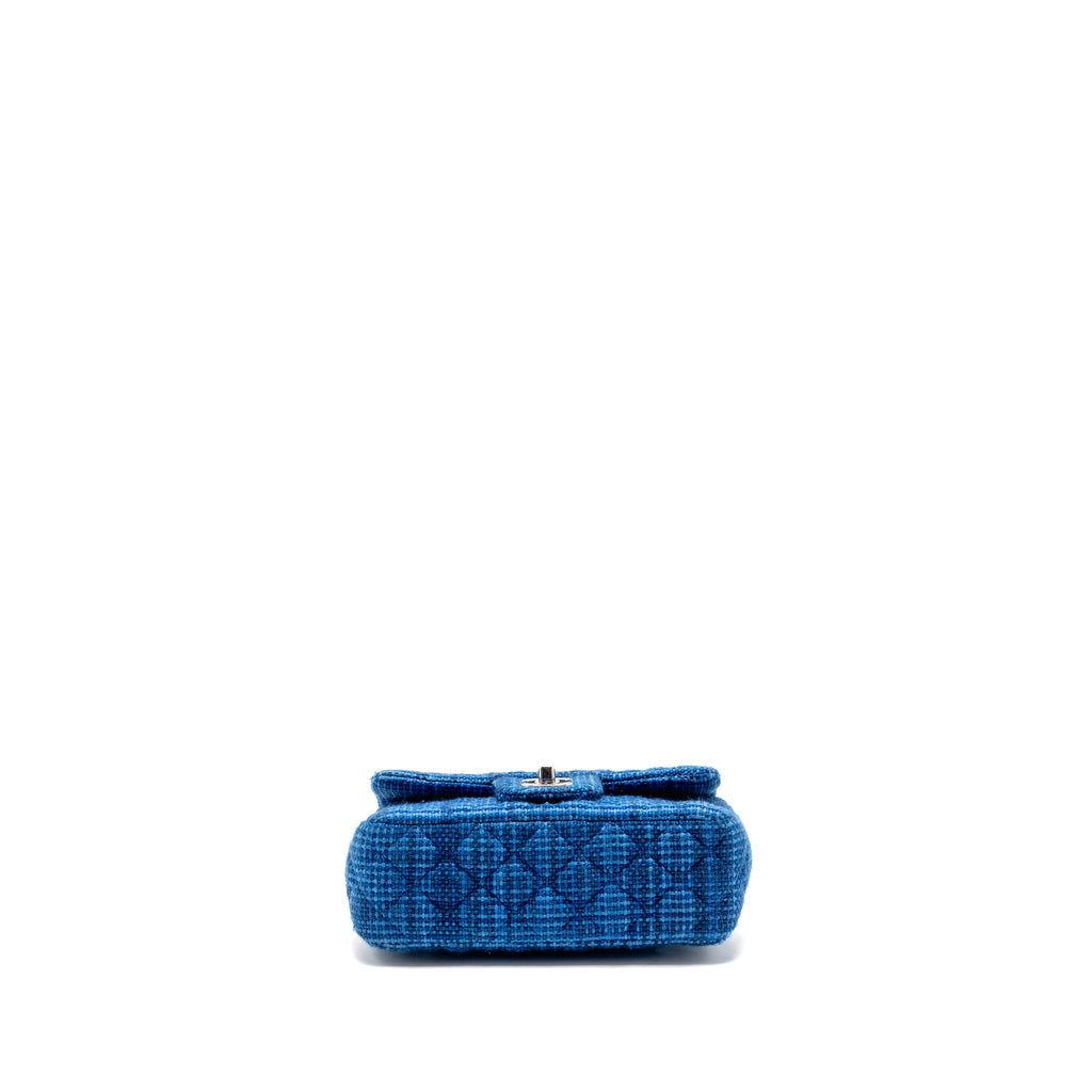CHANEL MINI RECTANGULAR TWEED BLUE SHW