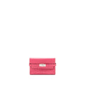 HERMES KELLY COMPACT WALLET OSTRICH ROSE TYRIEN SHW