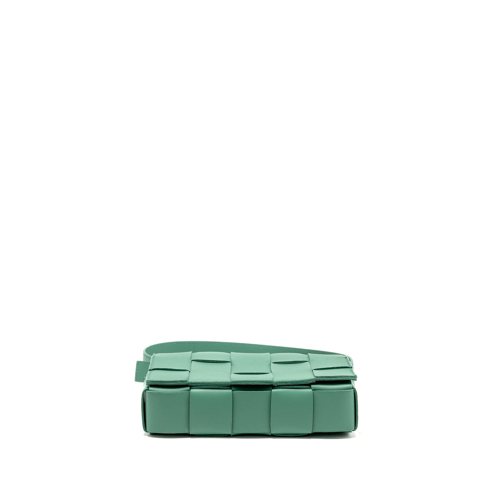 BOTTEGA VENETA CASSETTE BAG LAMBSKIN GREEN GHW