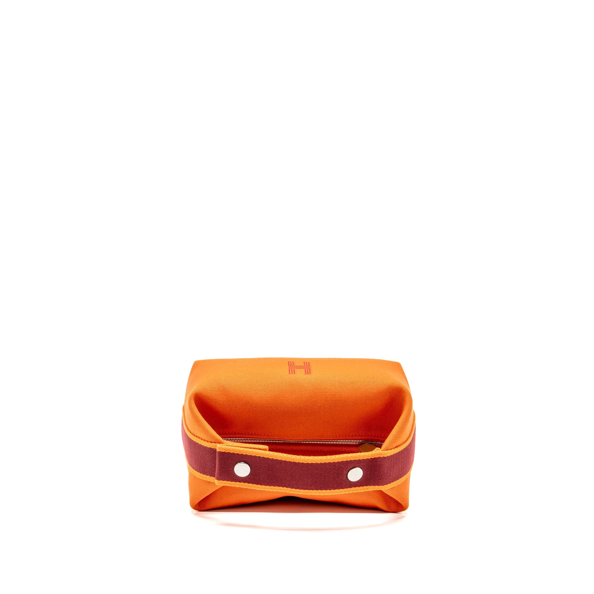 HERMES BRIDE-A-BRAC TRAVEL CASE, SMALL MODEL CANVAS ORANGE FEU SHW