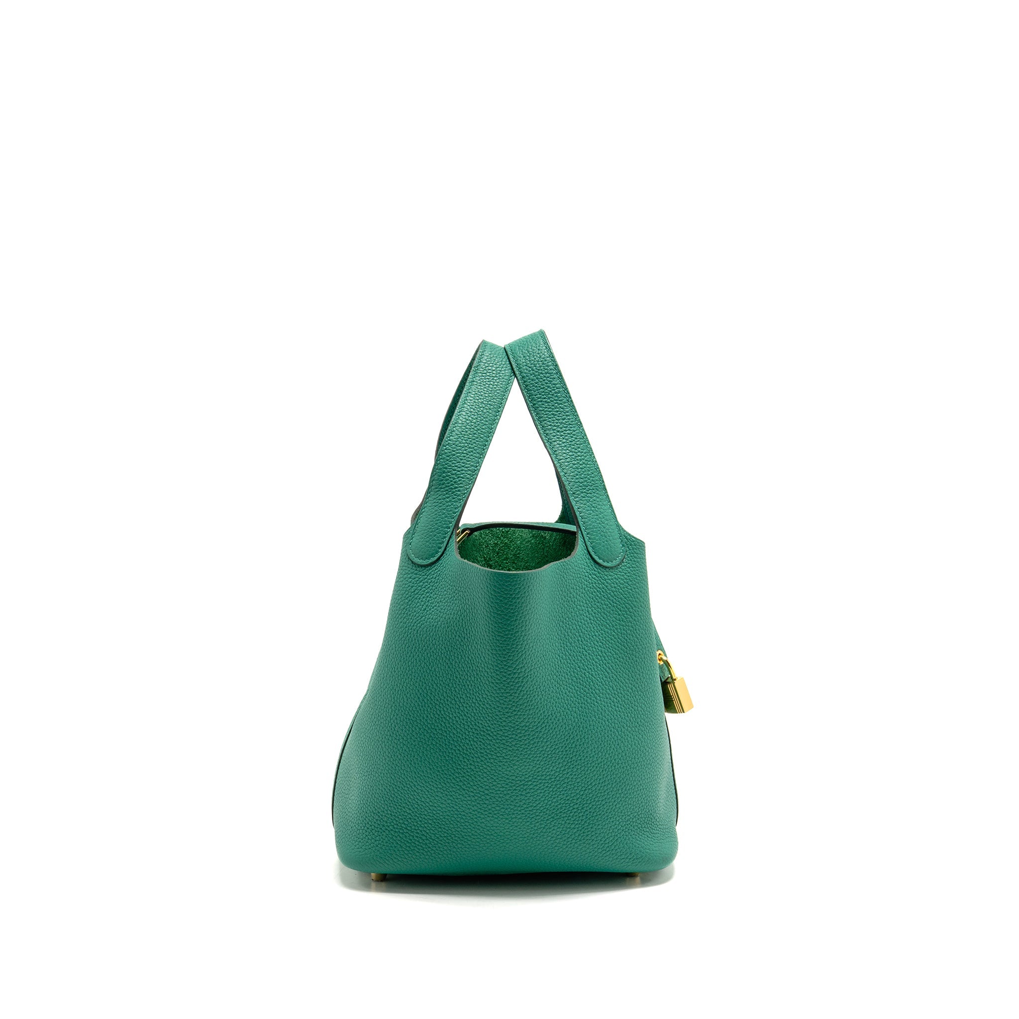 HERMES PICOTIN 18 LOCK BAG TAURILLON MAURICE VERT JADE GHW