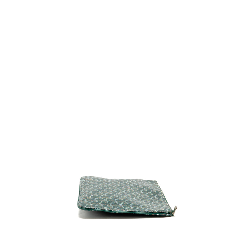 GOYARD SENAT MM POUCH GOYARDINE CANVAS GREEN SHW