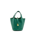 HERMES PICOTIN 18 LOCK BAG TAURILLON MAURICE VERT JADE GHW