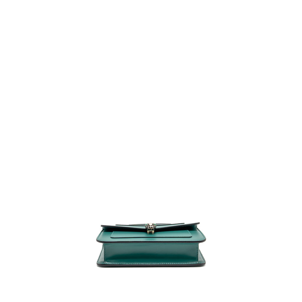 BVLGARI SERPENTI FOREVER WALLET ON CHAIN CALFSKIN GREEN LGHW