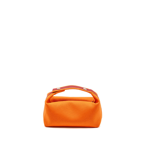 HERMES BRIDE-A-BRAC TRAVEL CASE, SMALL MODEL CANVAS ORANGE FEU SHW