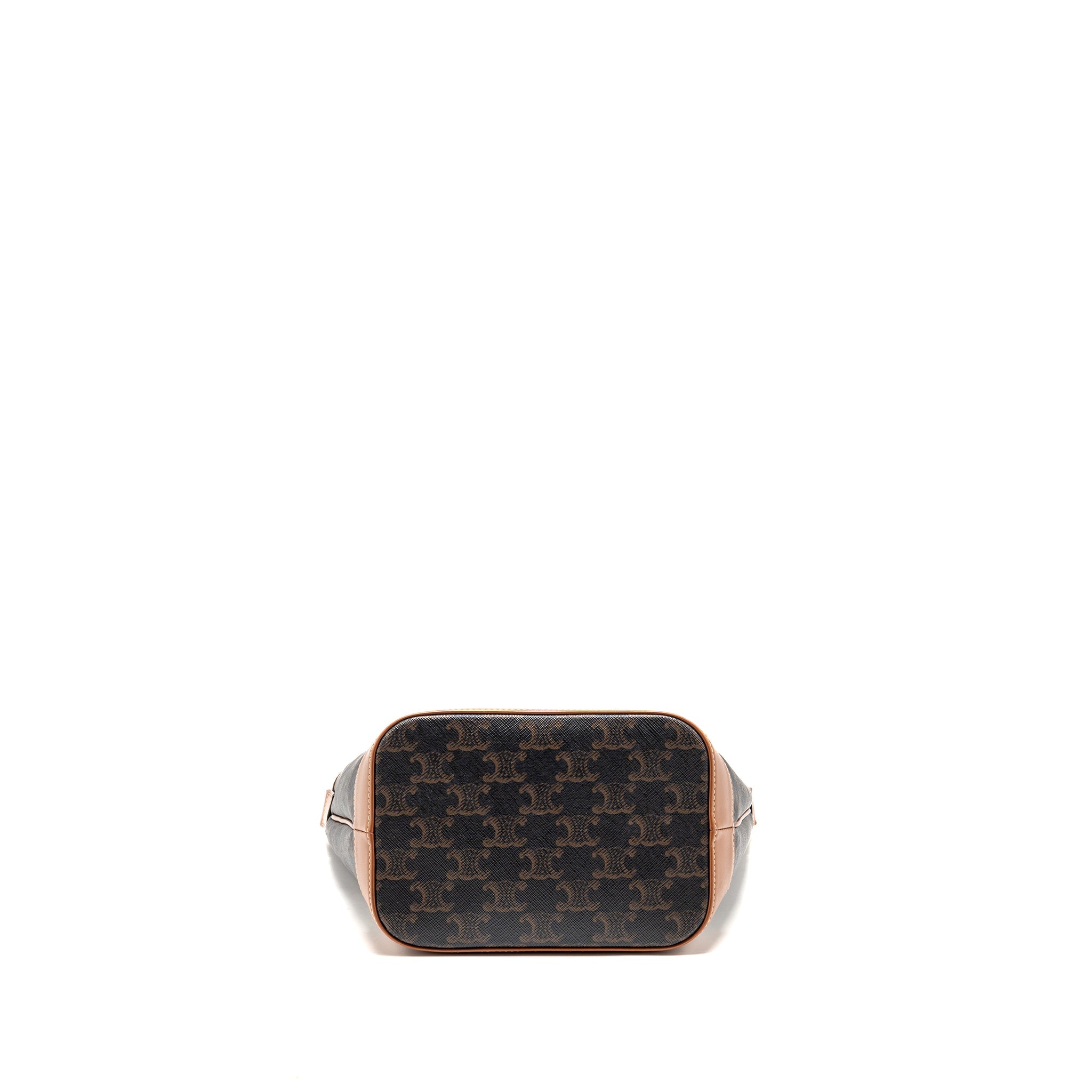 CELINE SMALL BUCKET BAG TRIOMPHE CANVAS/ LEATHER GHW