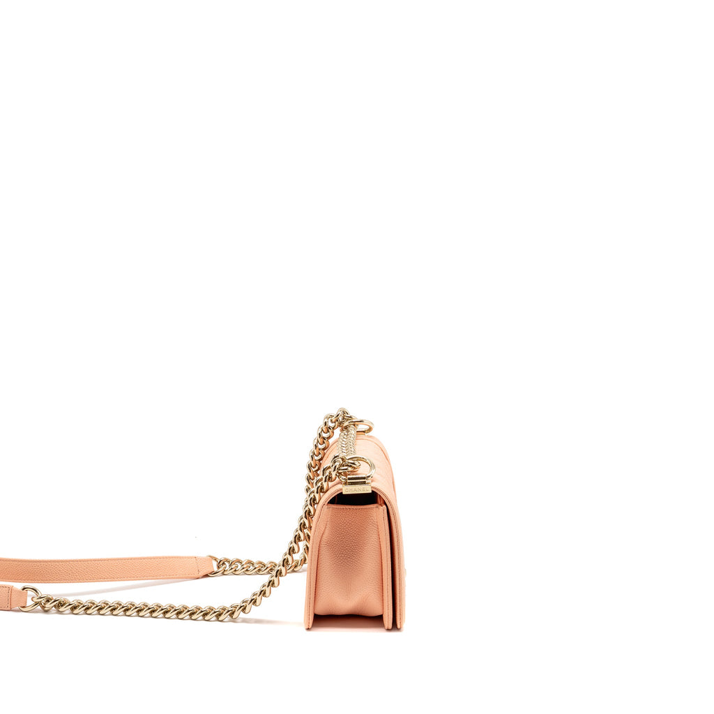 CHANEL SMALL BOY BAG CAVIAR LIGHT PINK LGHW