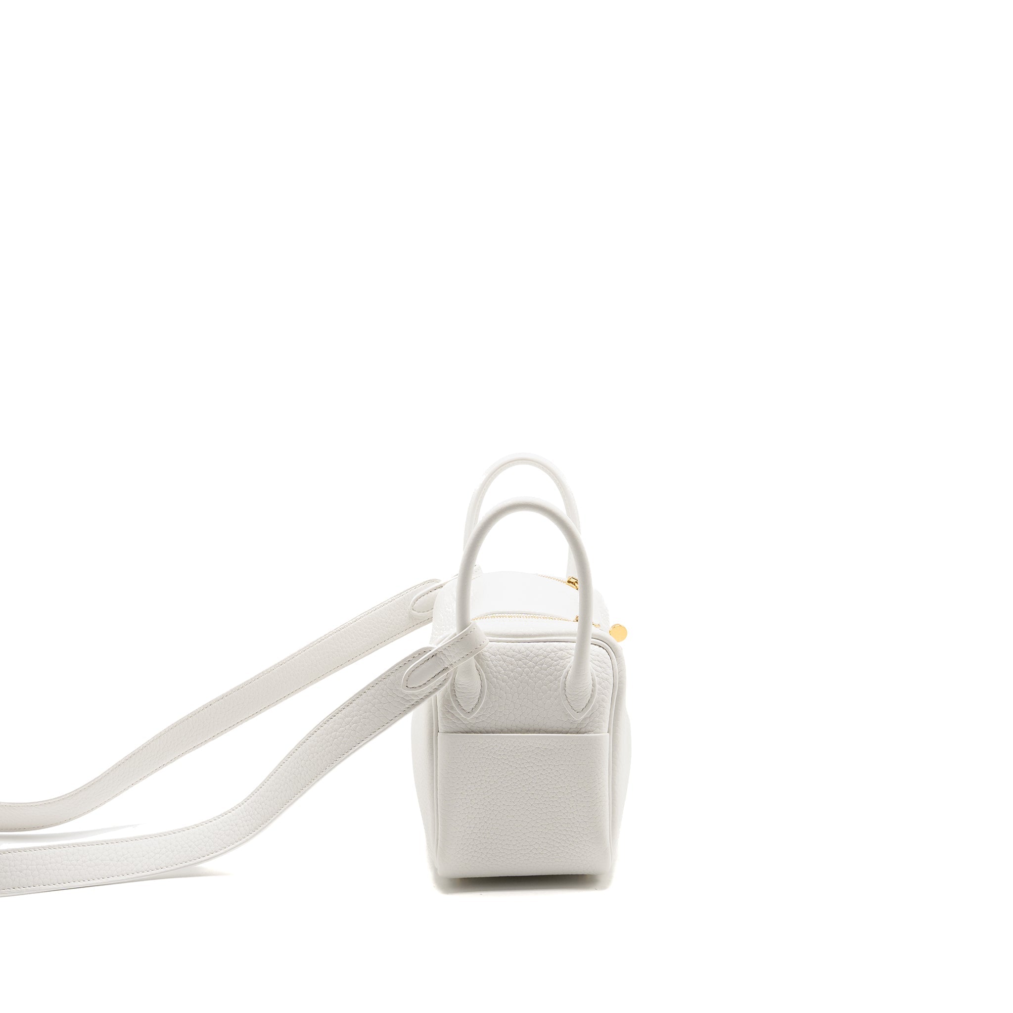 HERMES MINI LINDY CLEMENCE NEW WHITE GHW